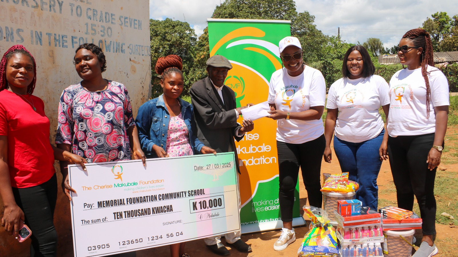 Foundation Check Presentation to Memorial Foundation Community School